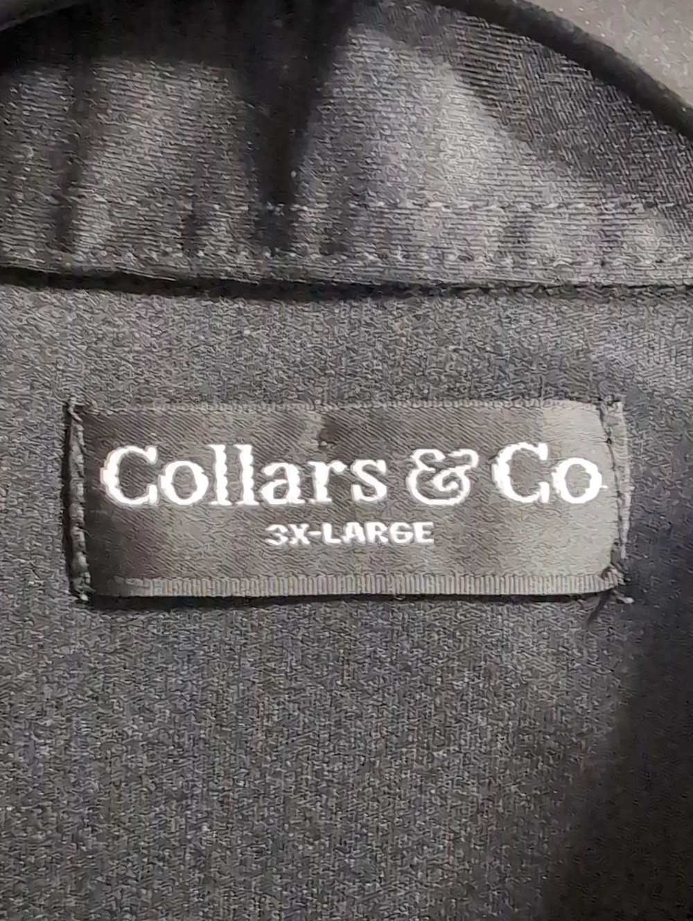 Collars & Co. The Original Dress Collar Polo Size 3XL in Black